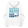 Saltwater Heals Everything on Cape Cod Unisex Eco Raglan Hoodie