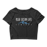 Blue Ocean Life | Healing Wave | Women's Crop Top | Black