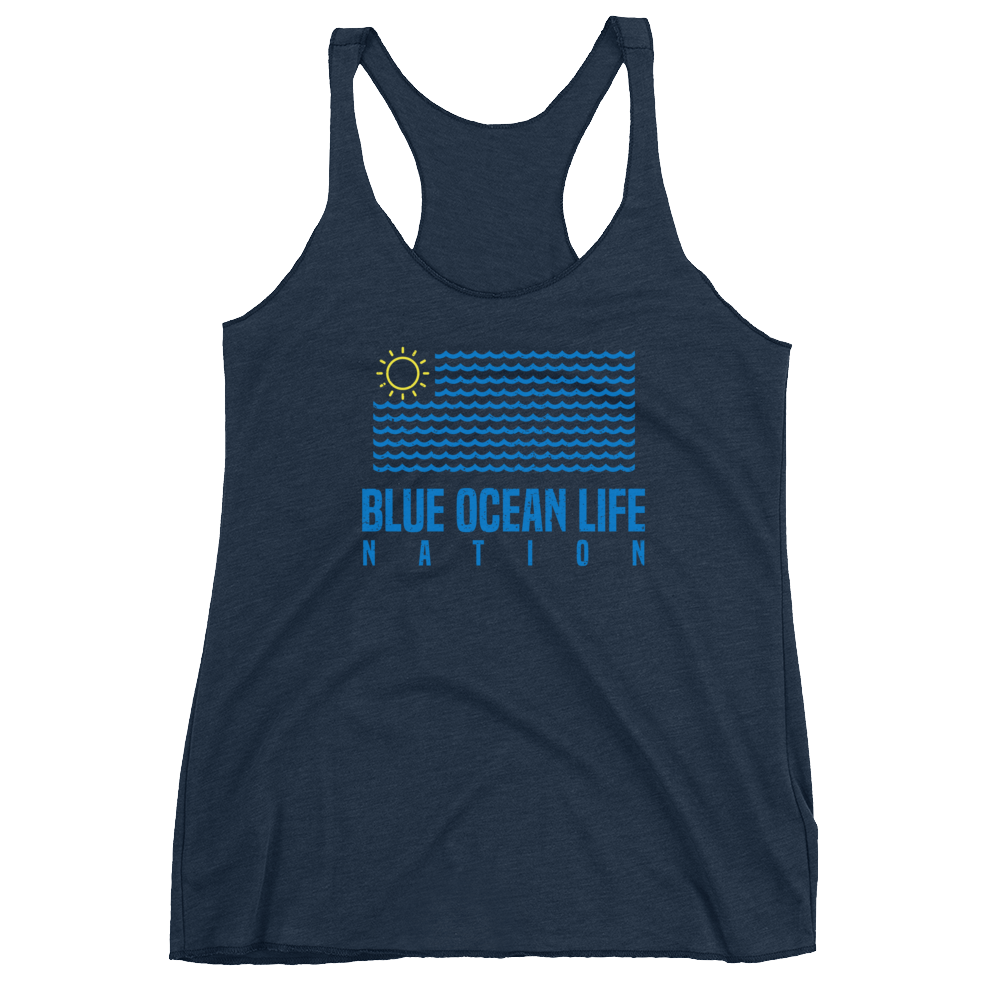blue ocean life women's tank top