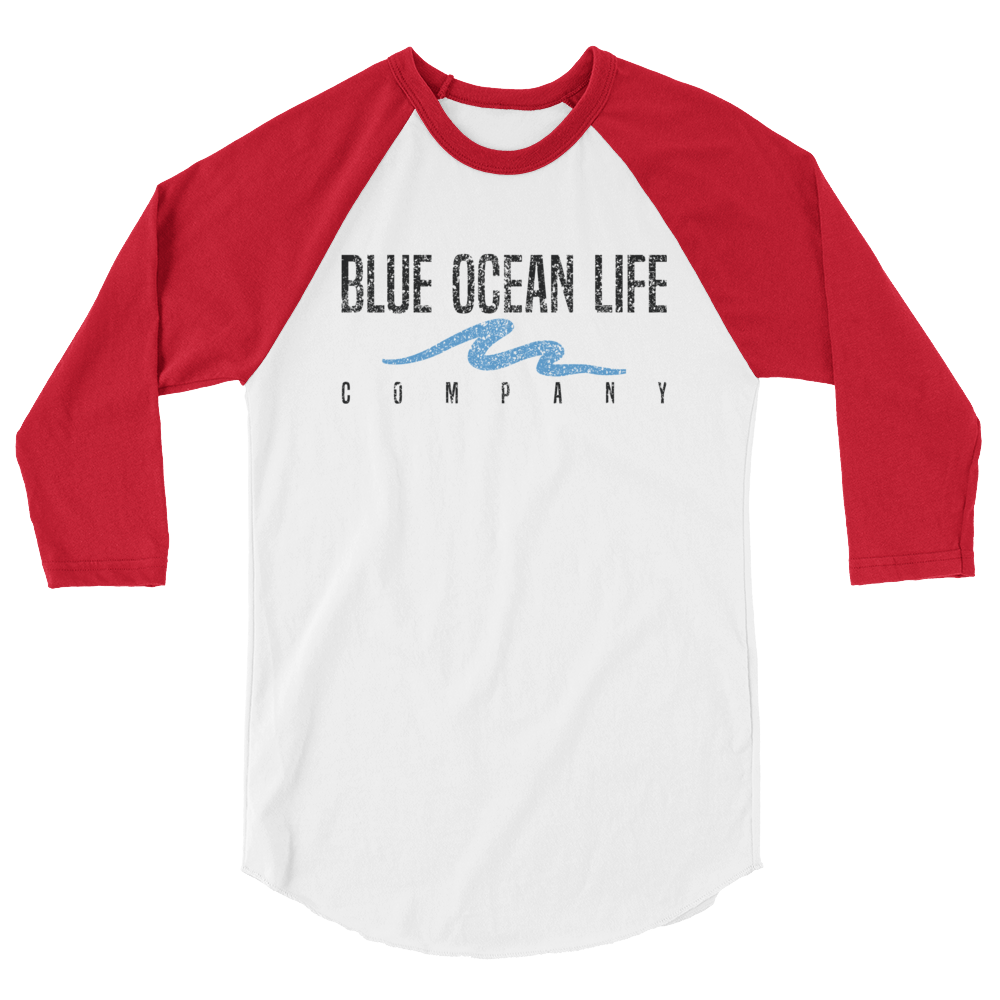 blue ocean life baseball tee