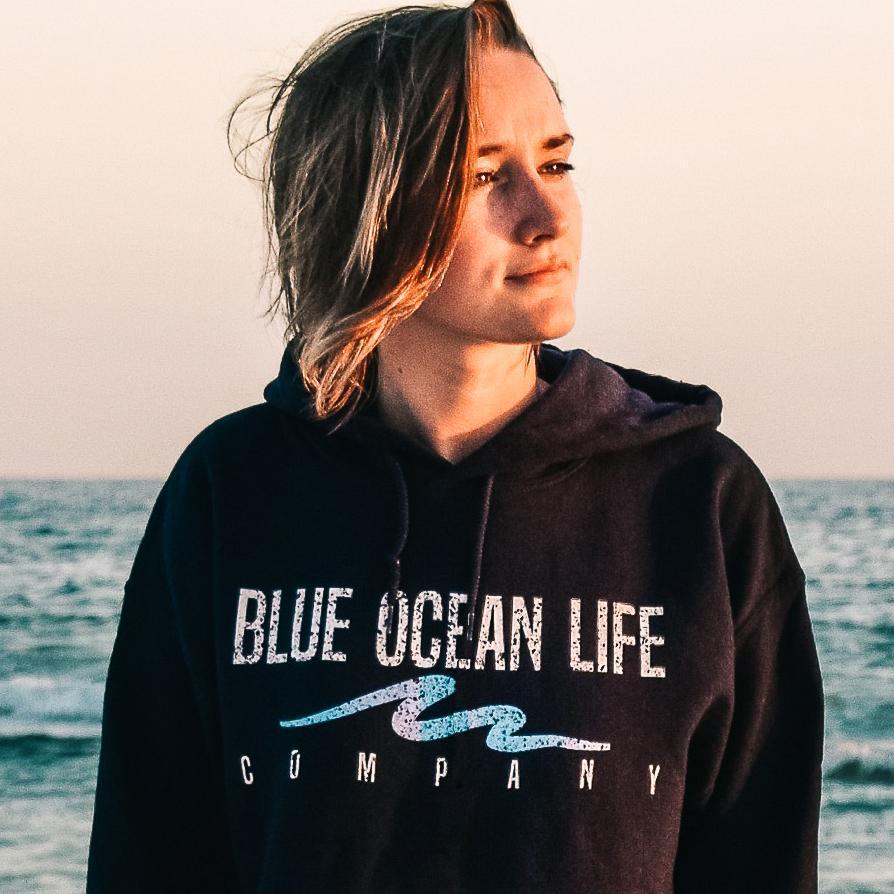 healing wave hoodie in navy color