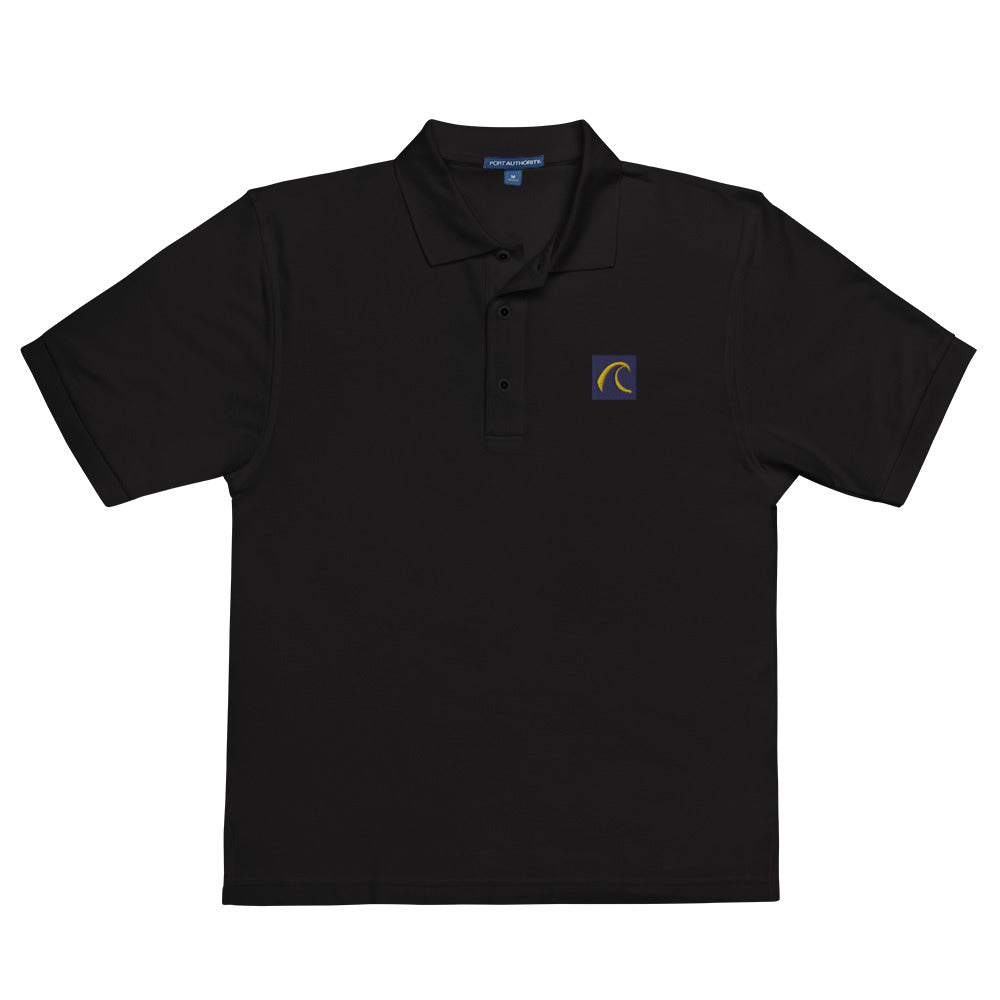 Embroidered Men Polo Black T-Shirt