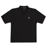 Sailboat Embroidered Black Polo Shirt 