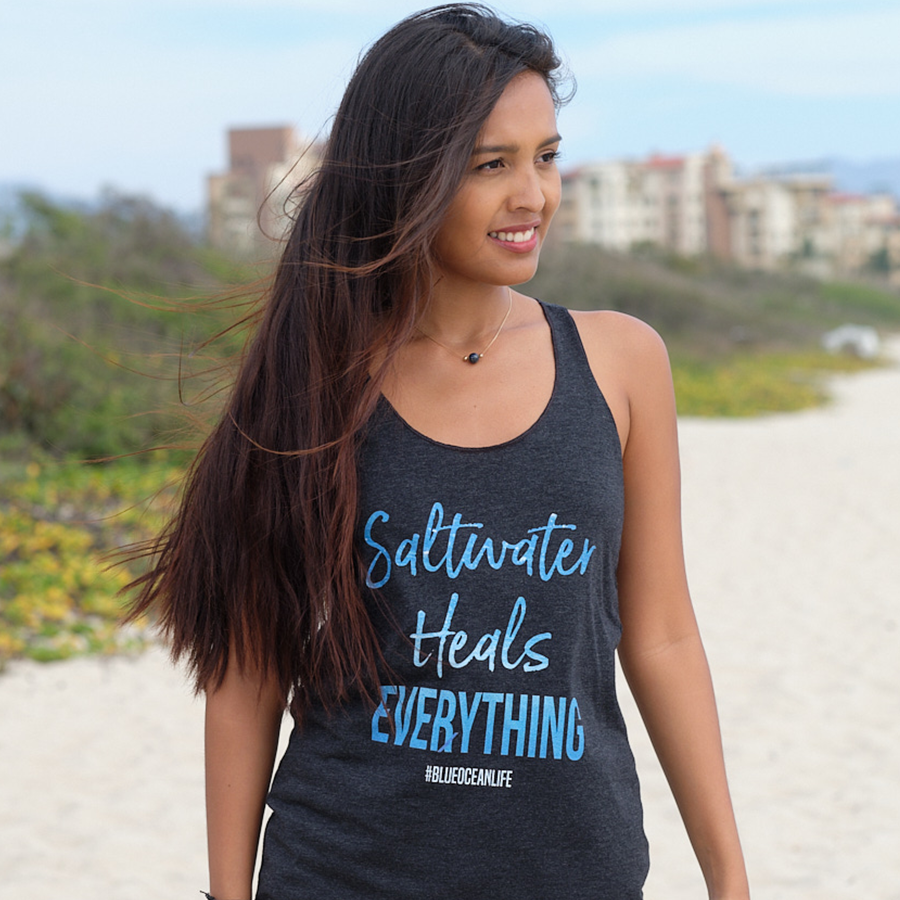 Saltwater Heals Everything beach tank top